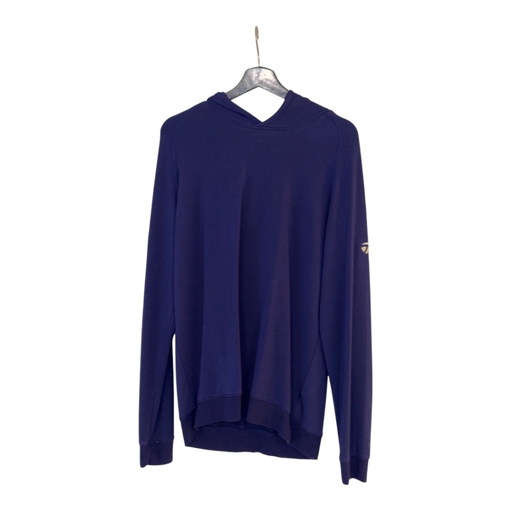 Holderness & Bourne The Lawson Hoodie Navy TaylorMade Bug Logo Left Sleeve Large